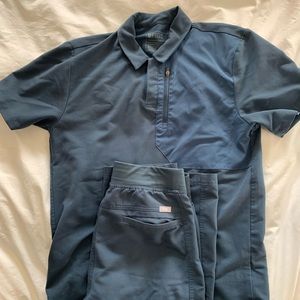 1 set XS FIGS Dothan polo scrub w/ matching Axiom cargo scrub pants (XS/S)